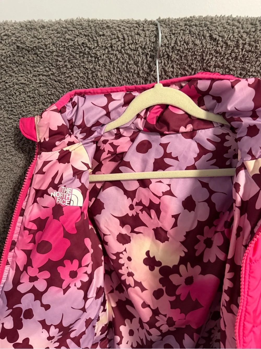 The North Face Girls' Pink Reversible Hooded Jacket